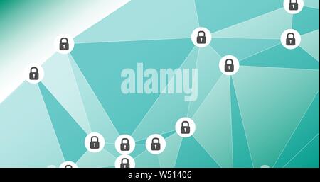Cyber attack security, digital world threats Stock Vector