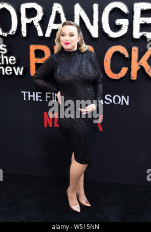 New York, NY - July 25, 2019: Amanda Fuller attends 'Orange Is The New Black' Final Season World Premiere at Lincoln Center Alice Tully Hall Stock Photo