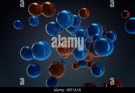 3d illustration of abstract metallic sphere balls backgrounds Stock Photo