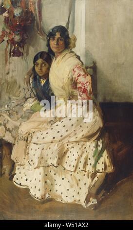 Pepilla the Gypsy and Her Daughter, Joaquin Sorolla y Bastida (Spanish, 1863 - 1923), 1910, Oil on canvas, 181.6 x 110.5 cm (71 1/2 x 43 1/2 in Stock Photo