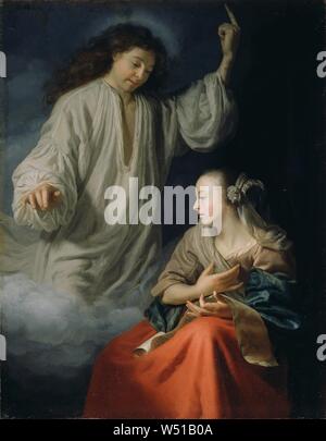 The Annunciation, Godfried Schalcken (Dutch, 1643 - 1706), about 1660 - 1665, Oil on panel, 26.3 x 20.5 cm (10 3/8 x 8 1/16 in Stock Photo