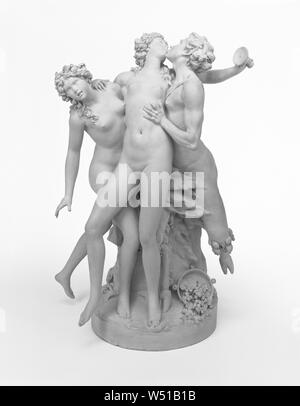 Satyr with Two Bacchantes, In the style of Clodion (Claude Michel) (French, 1738 - 1814), Paris, France, late 19th century, Terracotta, 57.2 × 36.8 × 26.4 cm (22 1/2 × 14 1/2 × 10 3/8 in Stock Photo