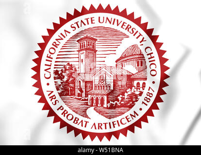 3D Seal of California State University, Chico. USA. 3D Illustration. Stock Photo