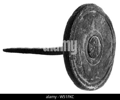 Disc with Projecting Nail, Unknown, Roman Empire, 1st century B.C. - 1st century A.D., Bronze, 4.5 cm (1 3/4 in Stock Photo