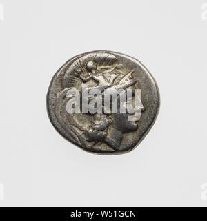 Drachm, Unknown, Tarentum (Taras), South Italy, 300–280 B.C., Silver Stock Photo