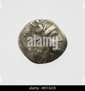 Drachm, Unknown, Tarentum (Taras), South Italy, 300–280 B.C., Silver Stock Photo