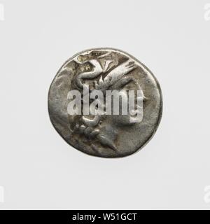 Drachm, Unknown, Tarentum (Taras), South Italy, 300–280 B.C., Silver Stock Photo