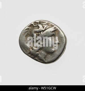 Drachm, Unknown, Tarentum (Taras), South Italy, 300–280 B.C., Silver Stock Photo