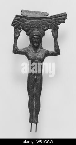 Patera Handle in Kouros Form, Unknown, Europe (?), 20th century, Bronze, 16.4 cm (6 7/16 in Stock Photo