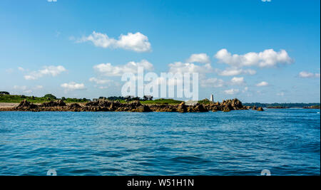 Ile de Brehat, view of the island from the sea, Cotes-d'Armor department, Bretagne, France Stock Photo