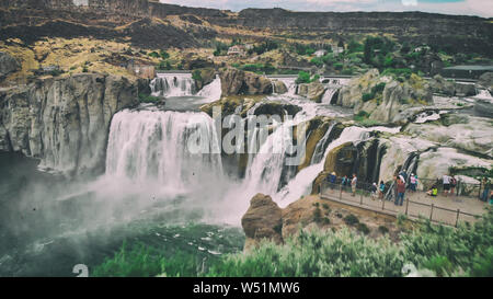Spectacular aerial view of Shoshone Falls or Niagara of the West with Snake River, Idaho, USA Stock Photo