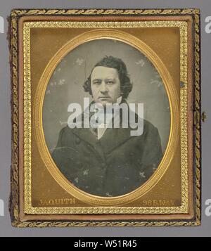 Portrait of a man, Nathaniel C. Jaquith (American, 1818 - after 1860), about 1848–1854, Daguerreotype, hand-colored Stock Photo