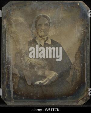 Portrait of a Seated Woman in Matron Cap Holding Umbrella. Unknown ...