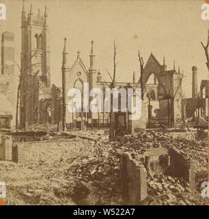 Great Fire in Chicago, October 9th, 1871. St. James, Lovejoy & Foster, October 9, 1871, Albumen silver print Stock Photo