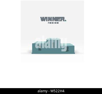 Blue winners podium. Pedestal. Spotlight Vector illustration eps 10 Stock Vector