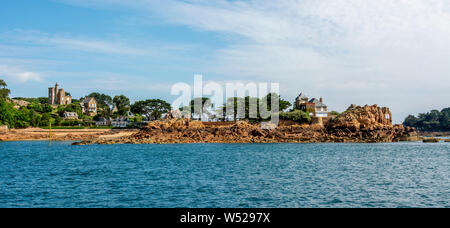 Ile de Brehat, view of the island from the sea, Cotes-d'Armor department, Bretagne, France Stock Photo