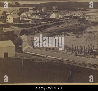 Bathing Beach from Ocean View Hotel. Block Island, Providence, Rhode Island, Hosea Q. Morton (American, active 1870s - 1900s), 1875–1885, Albumen silver print Stock Photo