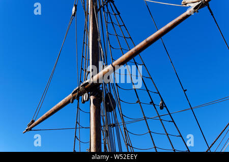 Sailing Ship Detail Duyfken Replica Perth Stock Photo