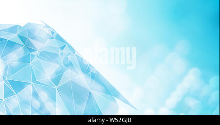 Geometric triangles connected lines, futuristic shape elements Stock Photo