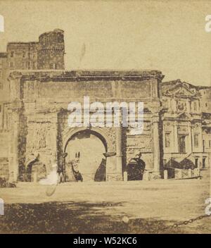 Unidentified building with arch, Rome, Italy, Unknown maker, Italian, about 1860, Albumen silver print Stock Photo