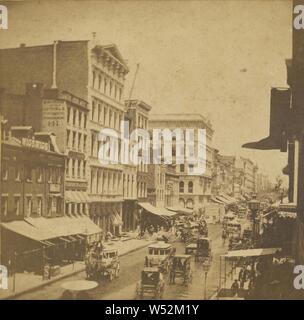 Street Scenes in New-York. Broadway, Below Grand-Street. (appelton's Building.), Unknown maker, American, about 1865, Albumen silver print Stock Photo