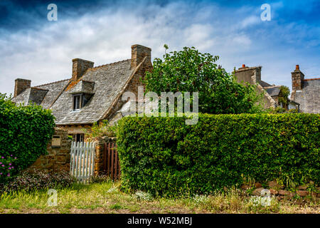 Typicals houses on Brehat island. Cotes d'Armor department. Bretagne. France Stock Photo