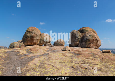 A collection of granite boulders at World’s View in Matobo National Park. Stock Photo