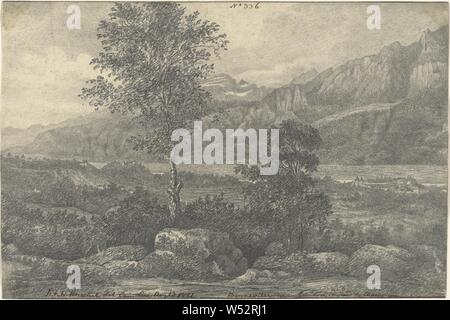 Bonneville near Geneva on Road to Chamonix, Sir John Frederick William Herschel (British, 1792 - 1871), August 13, 1821, Graphite drawing made with the aid of a camera lucida, 19.4 × 29 cm (7 5/8 × 11 7/16 in Stock Photo