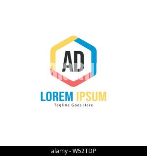 AD Letter Logo Design. Creative Modern AD Letters Icon Illustration design Stock Vector