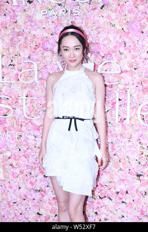 Chinese actress Huo Siyan attends a promotional event for Lancome in Beijing, China, 12 January 2019. Stock Photo