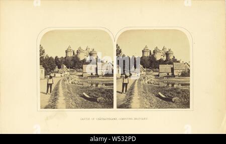 Castle of Châteaubriand, Combourg, Brittany, Henry Taylor (British, 1800 - 1886), Brittany, France, about 1859, Albumen silver print, 7.4 × 14.1 cm (2 15/16 × 5 9/16 in Stock Photo