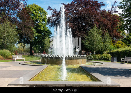 The Jubilee Fountain in Windsor, Berkshire, UK is a water feature in a quiet, secluded spot in Goswell Park. Stock Photo