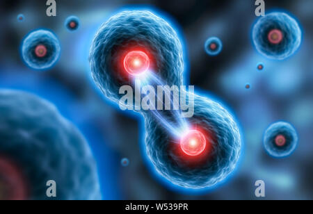 Active cell nucleus - 3D illustration Stock Photo