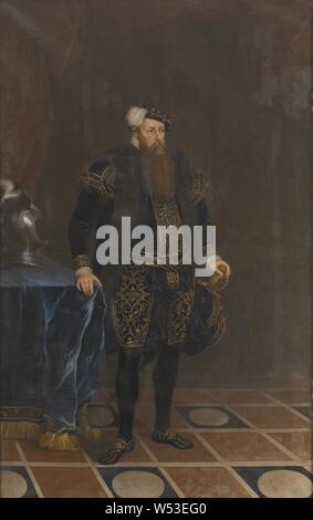 Ulrika Pasch, King Gustav I, Gustav I, 1496-1560, King of Sweden, painting, portrait, Gustav I of Sweden, 1776, Oil, Height, 265 cm (104.3 inches), Width, 162 cm (63.7, inch), Signed, Painted by Ulrica Fr, Pasch 1776, down right Stock Photo