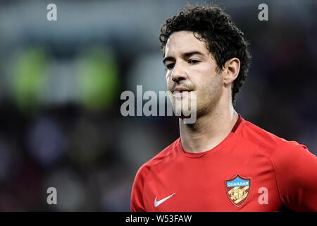 --FILE--Brazilian football player Alexandre Rodrigues da Silva, known as Pato, of Tianjin Quanjian is pictured in the 24th round match against Chongqi Stock Photo