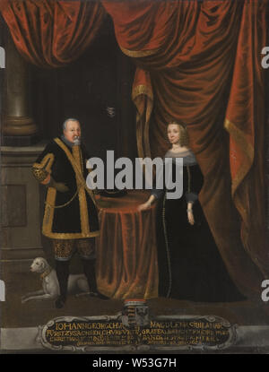 Johan Georg I and Magdalena Sibylla, Johan Georg I, 1585-1656, Curious of Saxony, Magdalena Sibylla, 1652-1712, Princess of, painting, Magdalena Sibylla of Hesse-Darmstadt, oil on canvas, Height, 103 cm (40.5 inches), Width, 79 cm (31.1 inches) Stock Photo