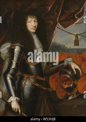 After Nicolas Mignard, King Louis XIV, Louis XIV, 1638-1715, King of France, painting, portrait, Louis XIV of France, 1664, oil on canvas, Height, 128 cm (50.3 inches), Width, 99 cm (38.9 inches) Stock Photo