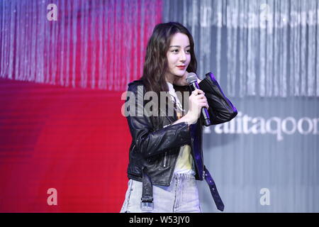 Chinese Uigur actress Dilraba Dilmurat attends the 20th anniversary ceremony for JOSINY in Shanghai, China, 12 January 2019. Stock Photo