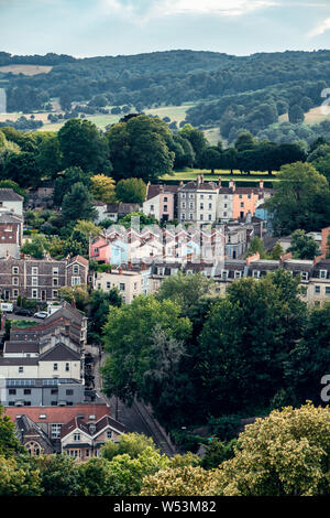 View of Bristol from Cabot Tower in Brandon Hill Park Stock Photo