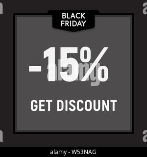 Black friday sale, limited offer, get discount web button. Vector poster. Stock Vector