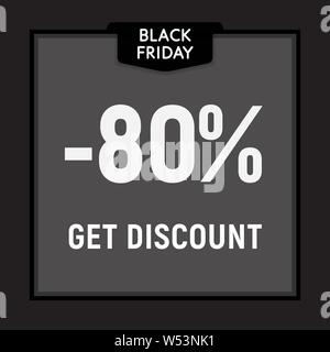 Black friday sale, limited offer, get discount web button. Vector poster. Stock Vector