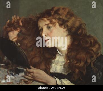 Gustave Courbet, Jo, the Beautiful Irish Girl, the beautiful Irish, painting, portrait, 1866, Oil on canvas, Height, 54 cm (21.2 inches), Width, 65, cm (25.5 inches), Signed, Gustave Courbet 66 Stock Photo