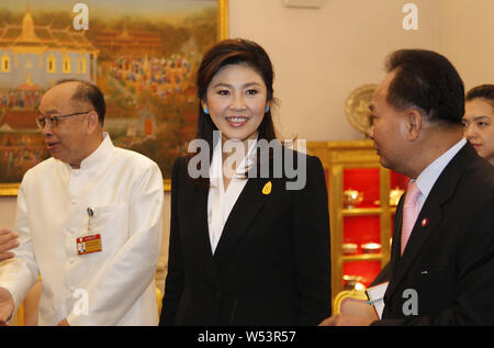 --FILE--Yingluck Shinawatra, then Prime Minister of Thailand, is pictured in Bangkok, Thailand, 28 March 2012.   Former Thai Prime Minister Yingluck S Stock Photo