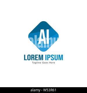 AI Letter Logo Design. Creative Modern AI Letters Icon Illustration design Stock Vector