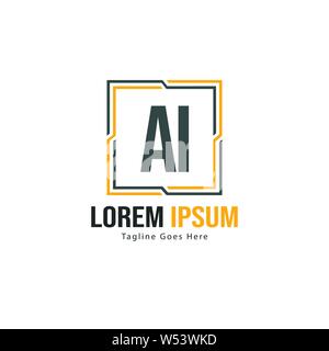 AI Letter Logo Design. Creative Modern AI Letters Icon Illustration design Stock Vector