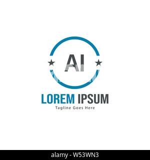 AI Letter Logo Design. Creative Modern AI Letters Icon Illustration design Stock Vector