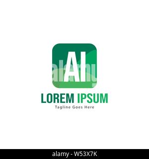 AI Letter Logo Design. Creative Modern AI Letters Icon Illustration design Stock Vector