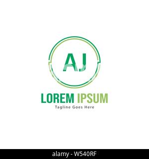 AJ Letter Logo Design. Creative Modern AJ Letters Icon Illustration design Stock Vector