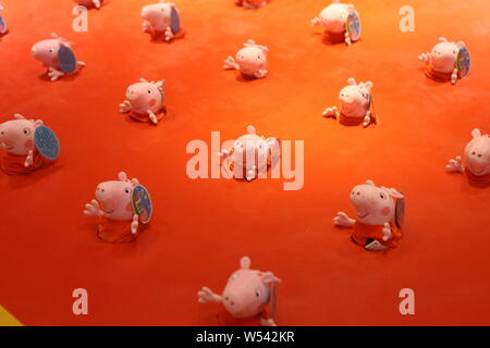 People visit the Ppeppa Pig-themed pop-up store to preheat the upcoming movie 'Peppa Celebrates Chinese New Year' in Shanghai, China, 22 January 2019. Stock Photo