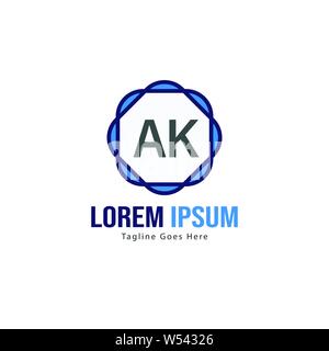 AK Letter Logo Design. Creative Modern AK Letters Icon Illustration design Stock Vector